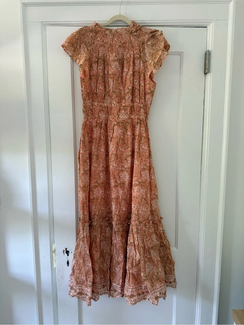 NWT CLEOBELLA Indira Ruffle Tiered Cotton Dress Blush Pink Small - Picture 3 of 7